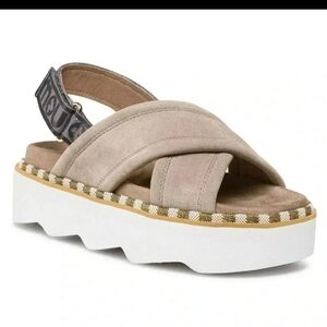 Mou Leather Platform Sandal Shoes Size 39